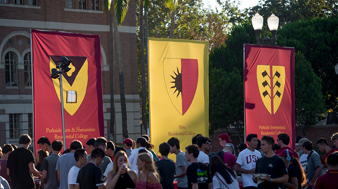 usc residential colleges flags