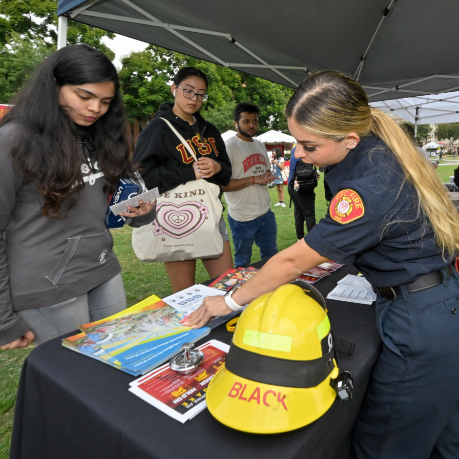 Students learning about safety.
