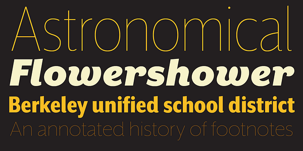 Card displaying Mr Eaves XL typeface in various styles