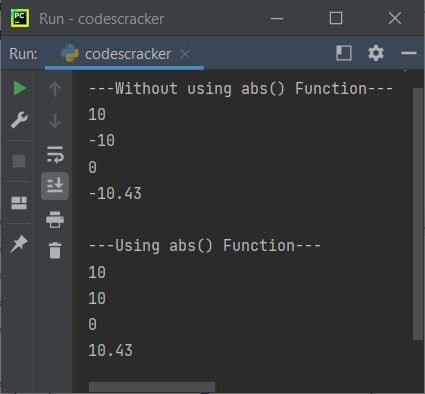 abs function python