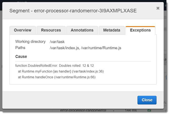 Trace - Exception