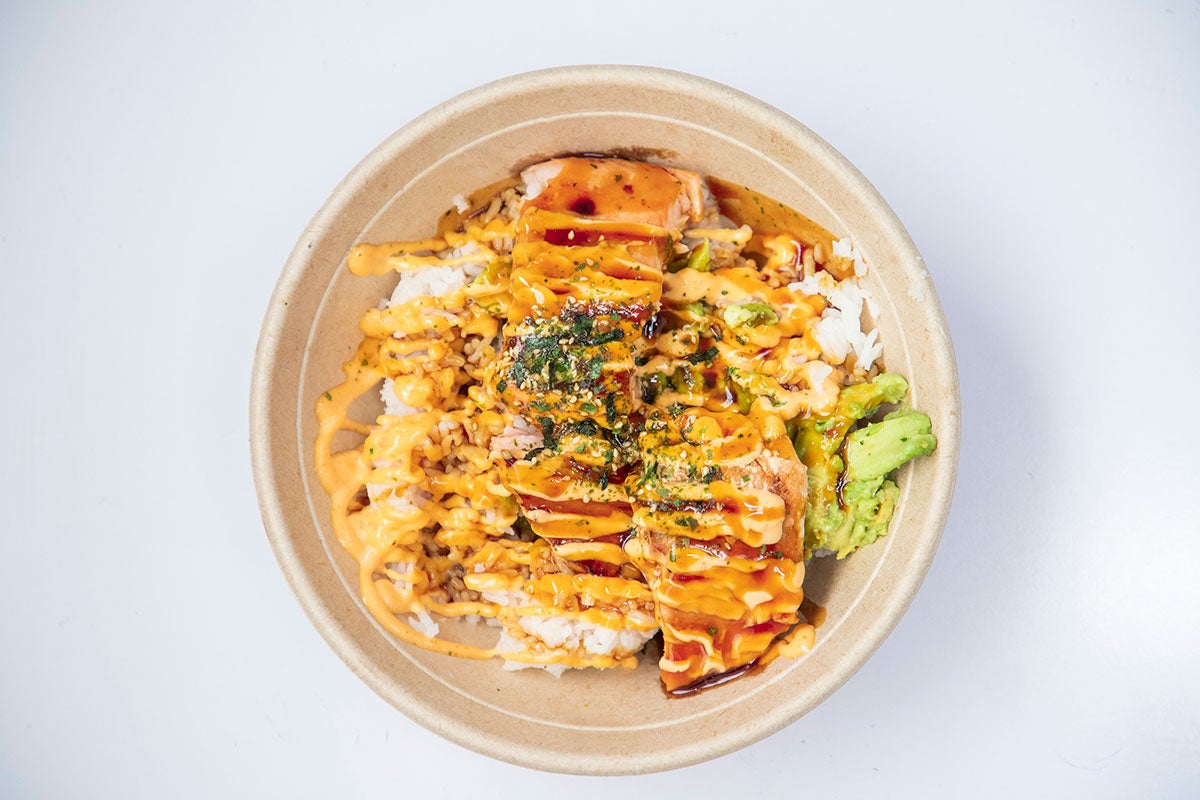 USC salmon bowl at from law cafe