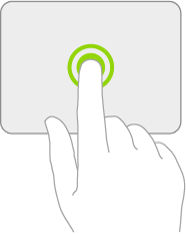 Une illustration symbolisant le geste « Toucher et maintenir » sur un trackpad.