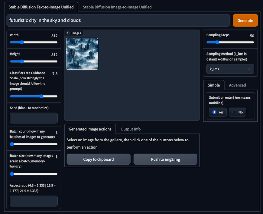 Stable Diffusion Web Tool UI