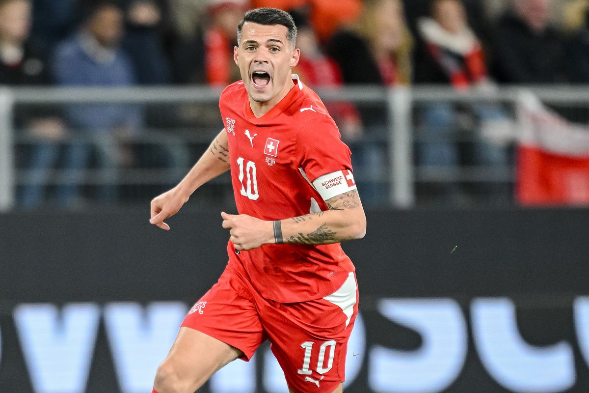 Switzerland captain Granit Xhaka during the recent meeting with Germany