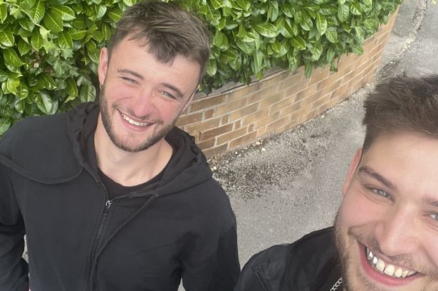 Picture from Kennedy News/@JJ_Notts (PICTURED: LEFT TO RIGHT - JOHNNY, 24, AND JOE BULL, 23.) Two lads were left mortified by these 'criminal' cheesy chips at Wetherspoons - with flaps of cheese plonked on a DIFFERENT PLATE to the 'cold' chips. Joe Bull, from Nottingham in Nottinghamshire, and his 24-year-old mate Johnny had popped down to The Woodthorpe Top JD Wetherspoon in Mapperley, Nottingham, on June 29 to grab a bite to eat. Johnny ordered what he thought was a serving of cheesy chips via the Wetherspoons app for £4.50, expecting a portion of hot chips with an oozing melted cheese topping. DISCLAIMER: While Kennedy News and Media uses its best endeavours to establish the copyright and authenticity of all pictures supplied, it accepts no liability for any damage, loss or legal action caused by the use of images supplied and the publication of images is solely at your discretion. SEE KENNEDY NEWS COPY - 0161 697 4266