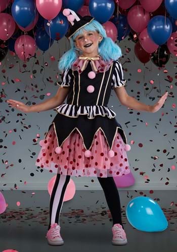 Girl's Perfectly Pink Clown Costume