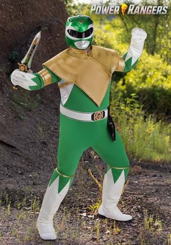 Men's Plus Size Authentic Power Rangers Green Ranger Costume