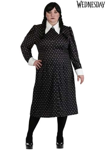 Plus Size Polka Dot Wednesday Addams Costume Dress