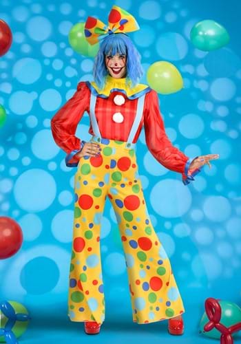 Adult Posh Polka Dot Clown Costume