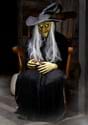 Seated Witch Holding Candy Bowl Animatronic Decoration