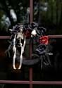18 Inch Black Wreath with Skeleton and Flowers