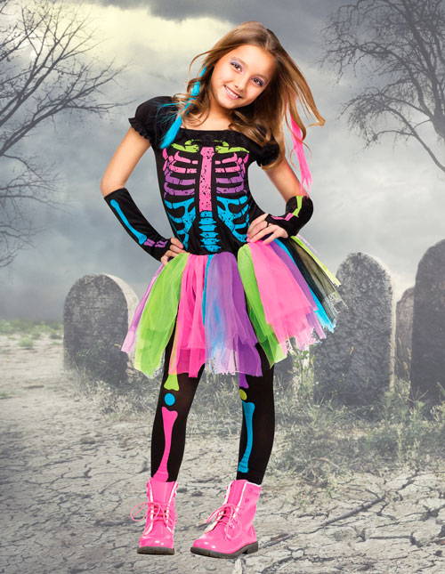Girls Skeleton Costume Girls Skeleton Costume