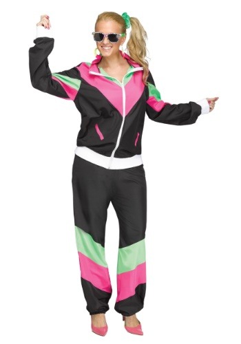Disfraz de ropa de ejercicio de años 80 talla extra mujer