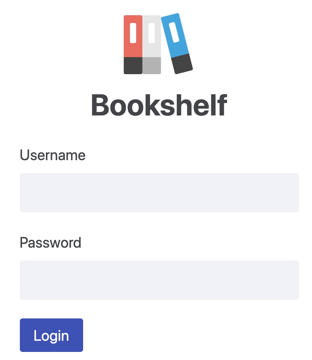Login form from the Bookshelf App