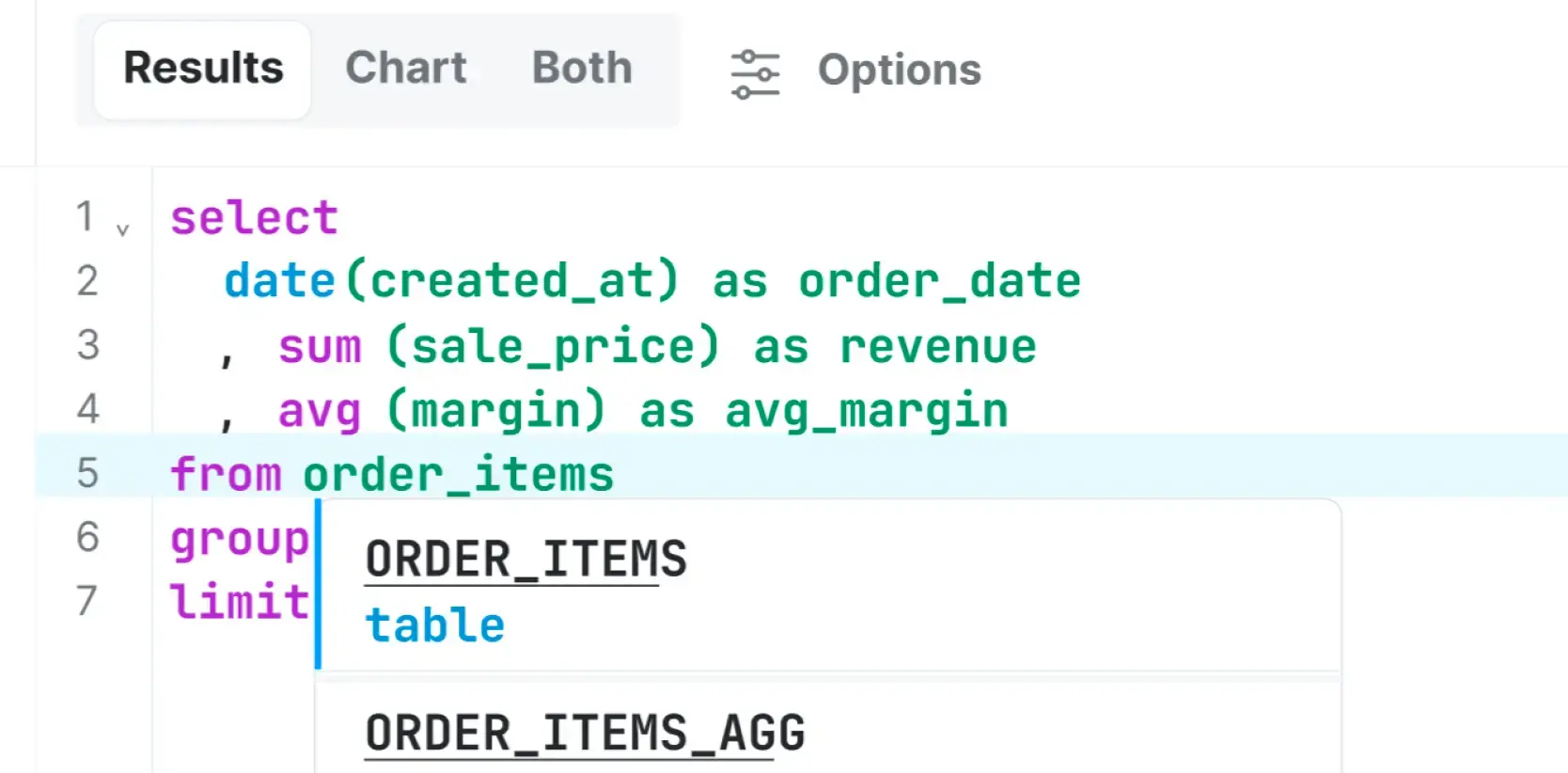 SQL screenshot
