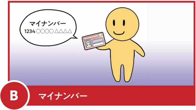 B　マイナンバー