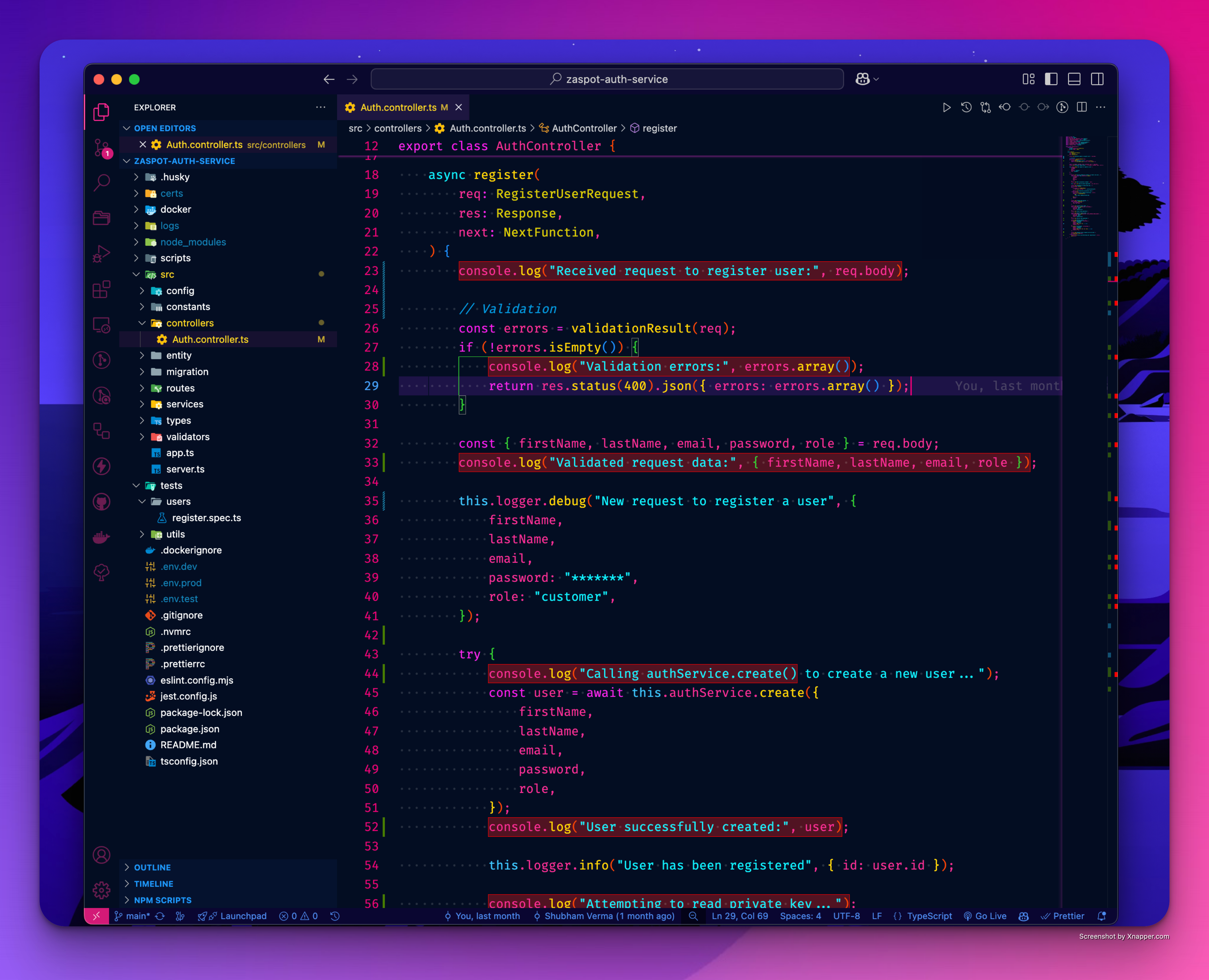 Console Log Xray